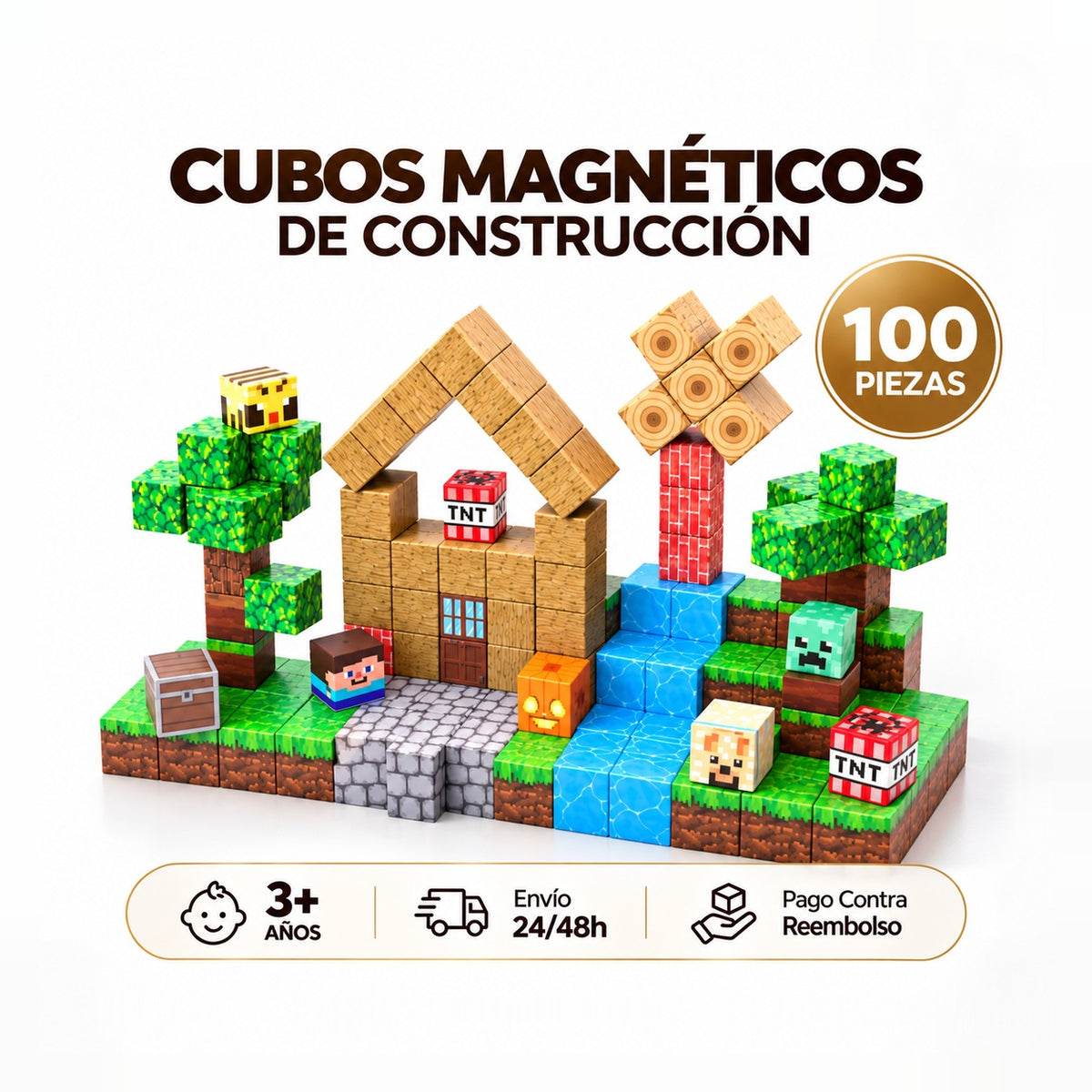 Cubos Magnéticos — 100 Piezas